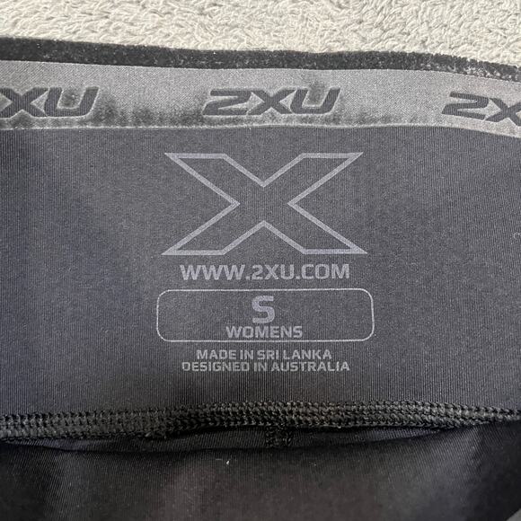 2XU Black Activewear 3/4 Length Compression Crop Leggings Women's Size S gym - Picture 6 of 7